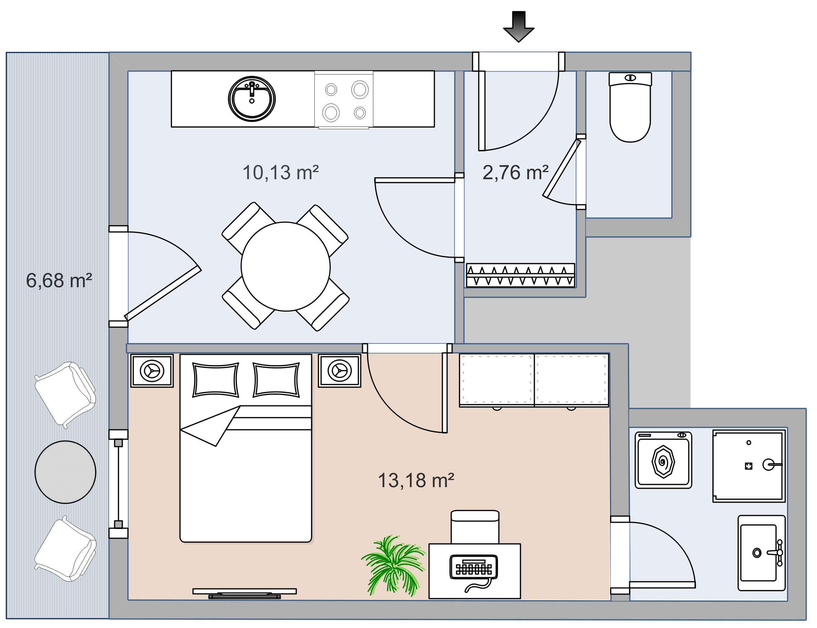 Lichtdurchflutete 2- Zimmerwohnung