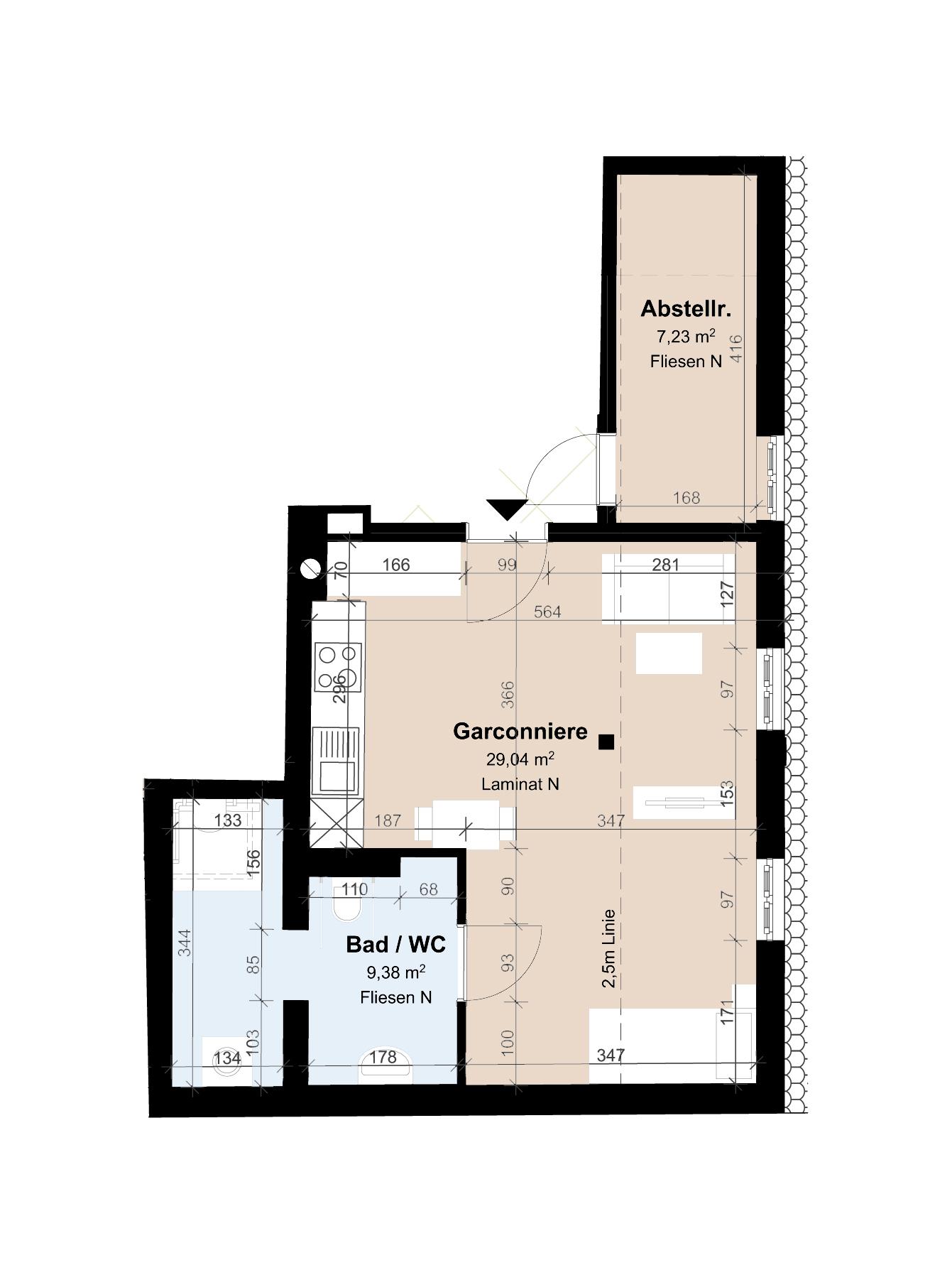 Gef&ouml;rderte Altbauwohnung im 3. Stock mit 1 Zimmer
