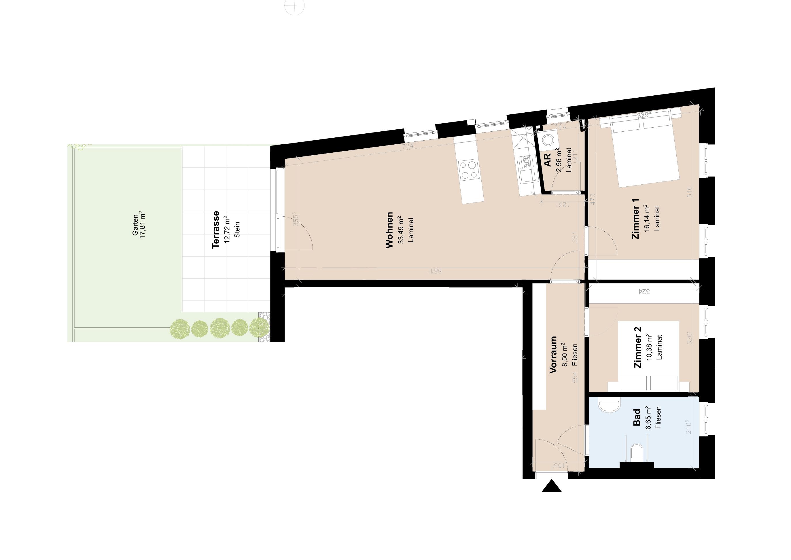 Geförderte Neubauwohnung mit Garten und Terrasse
