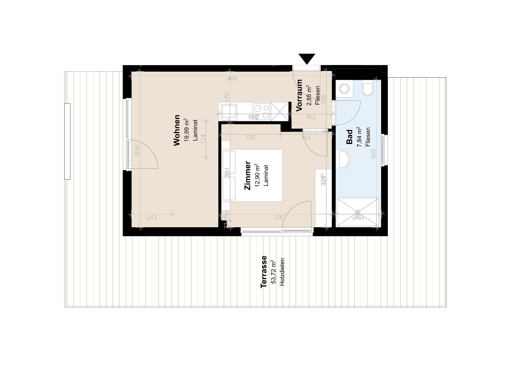 Gefördertes Penthouse mit Terrasse im Neubau