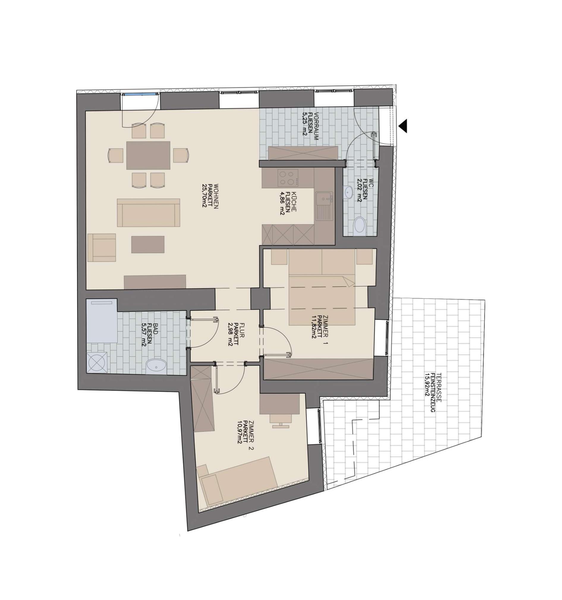 Gef&ouml;rderte Altbauwohnung mit Terrasse in den Innrnhof
