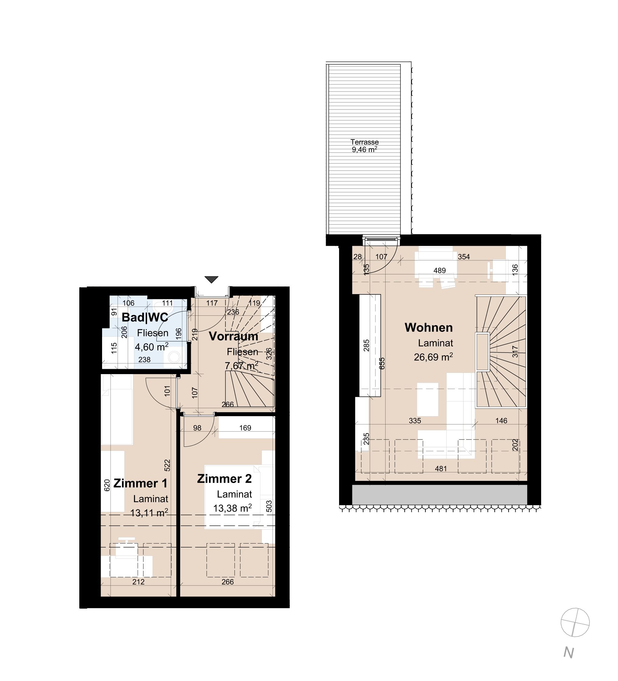 Moderne Mansardenwohnung auf zwei Etagen mit gro&szlig;z&uuml;giger Dachterrasse