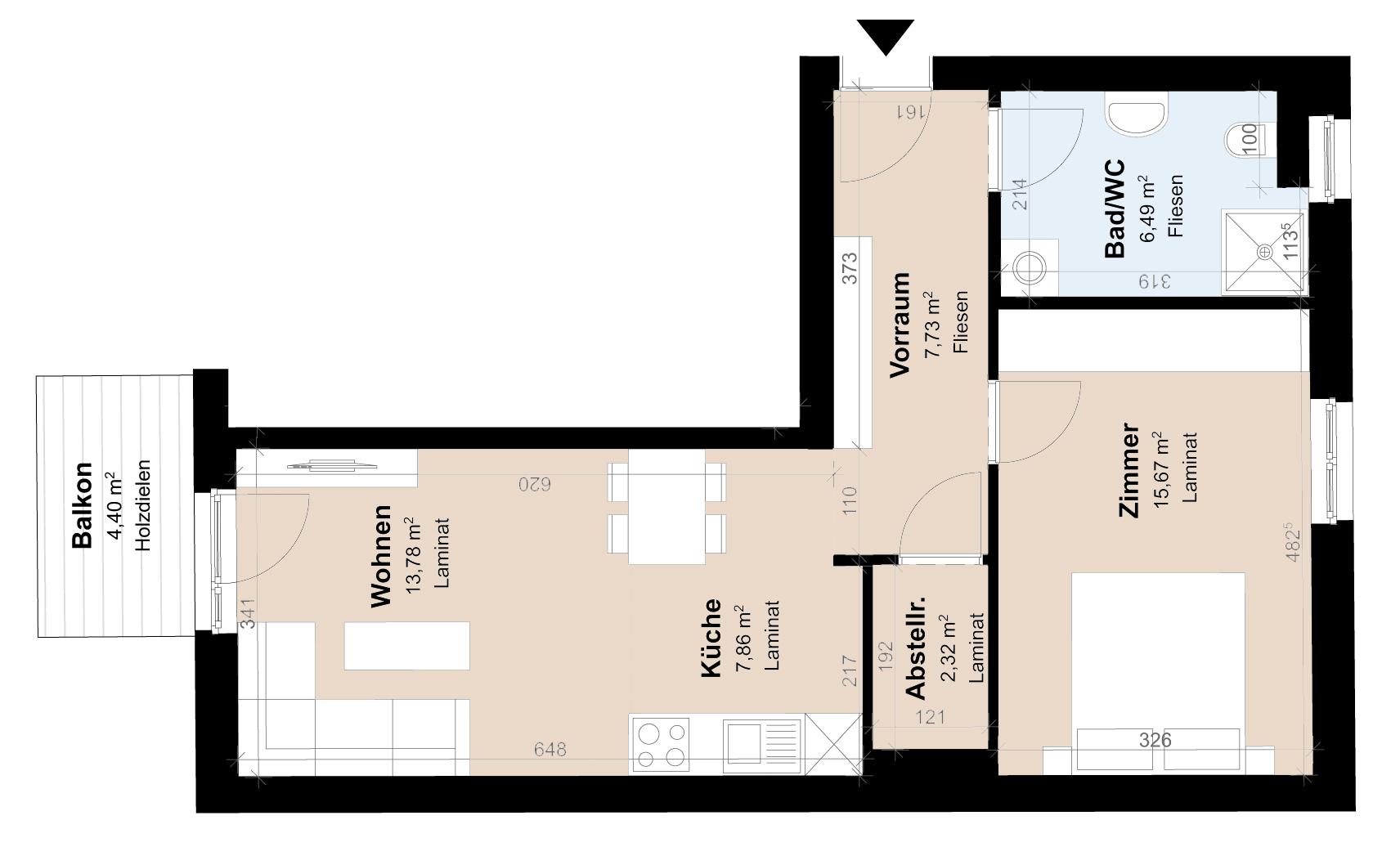 Geförderte 2-Zimmer-Wohnung im Neubau mit Balkon