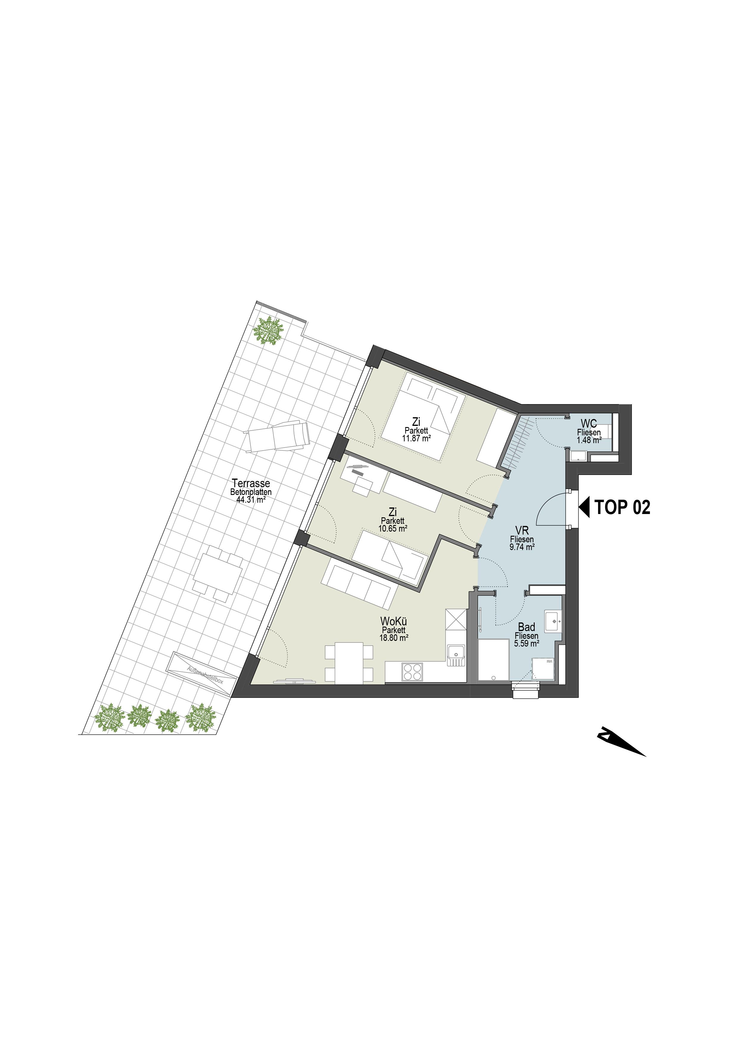 Geförderte Neubauwohnung mit Terrasse