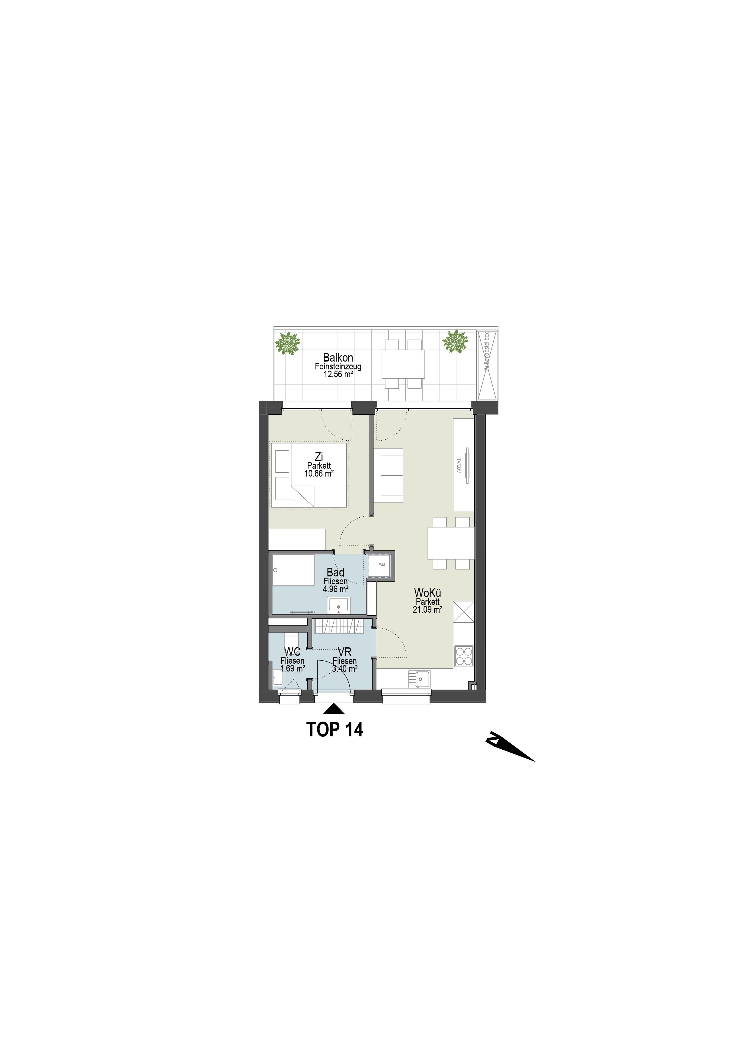 Geförderte Neubauwohnung mit Balkon im 3. Stock