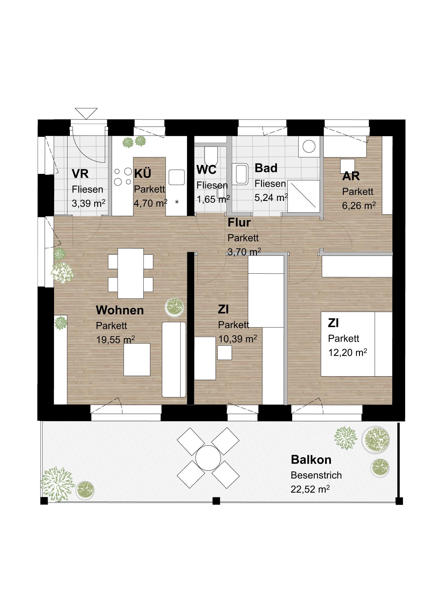 Modernes Wohnvergn&uuml;gen: 3-Zimmer-Oase in begehrter Lage mit gro&szlig;z&uuml;giger Terrasse!