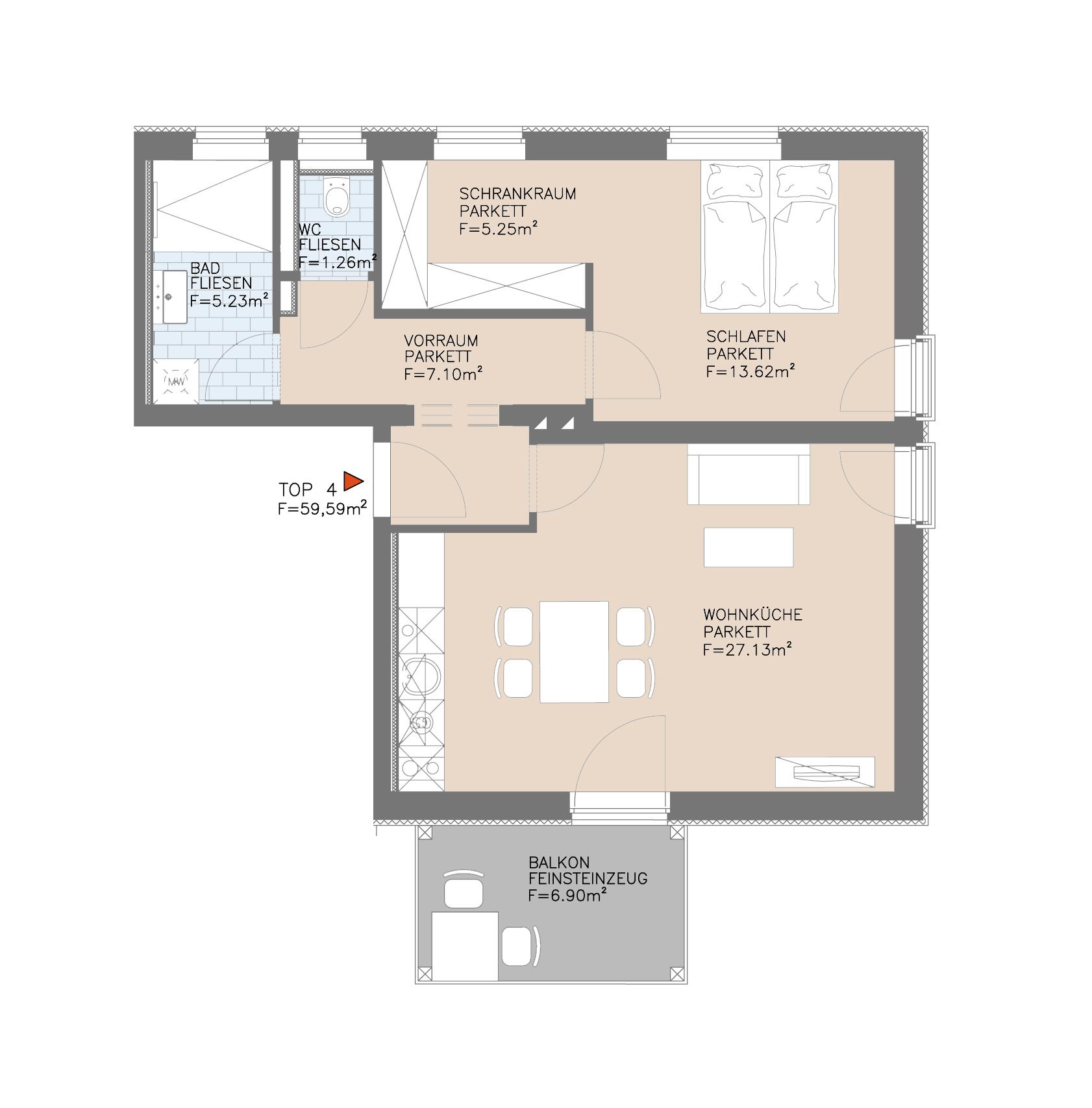 Moderne 2-Zimmer Wohnung mit Balkon