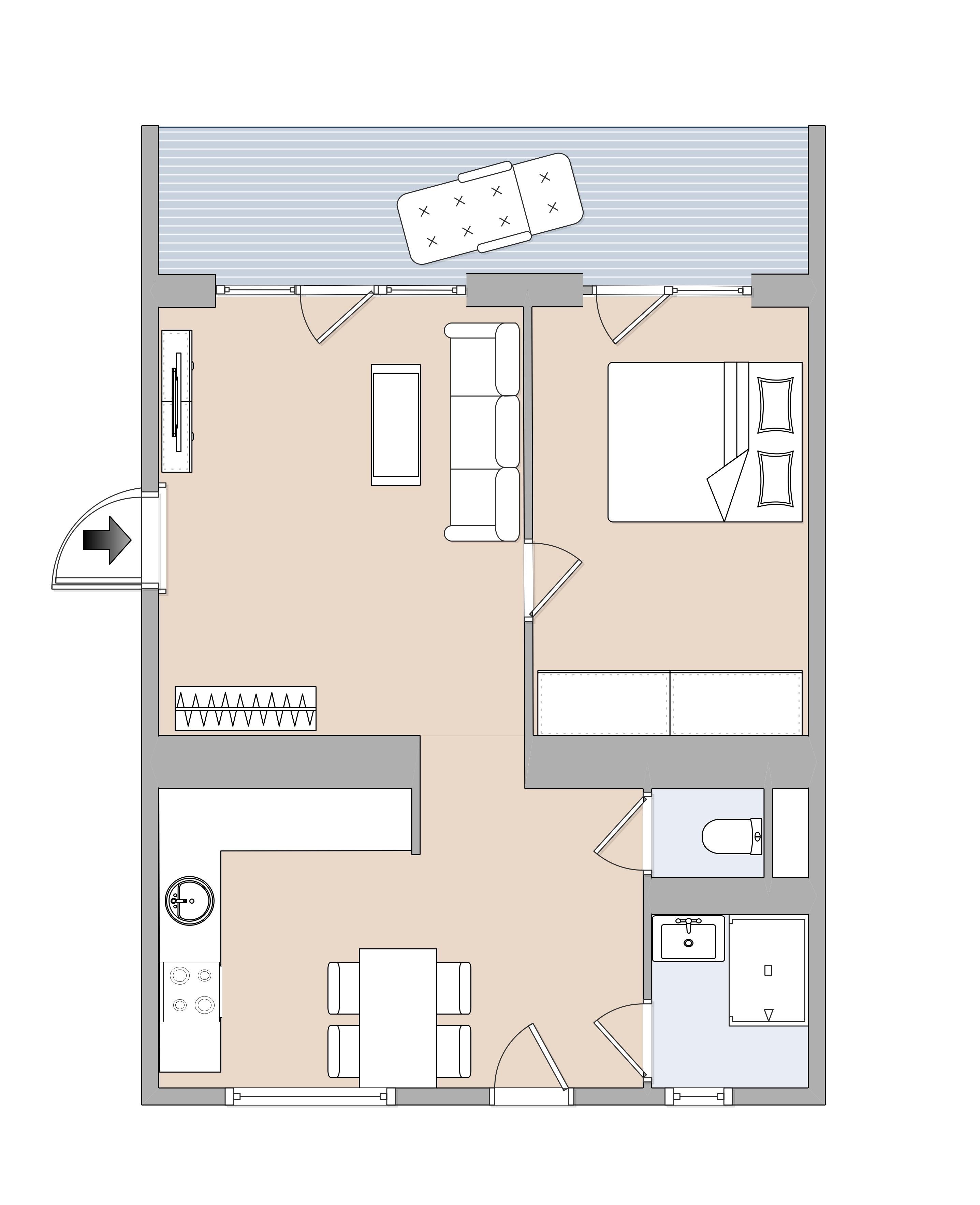 Moderne Neubauwohnung mit Balkon im ersten Stock
