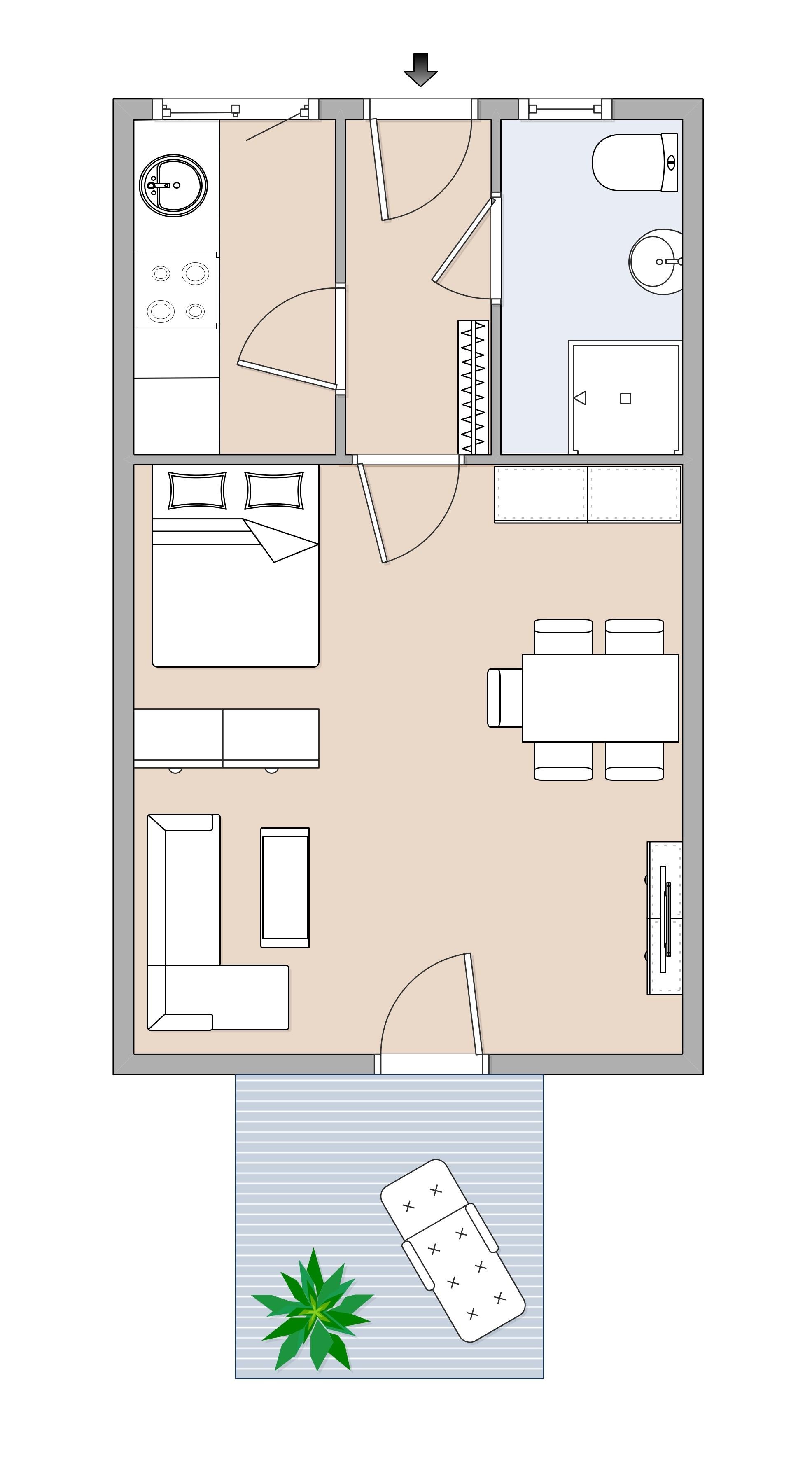 Moderne Neubauwohnung mit Balkon