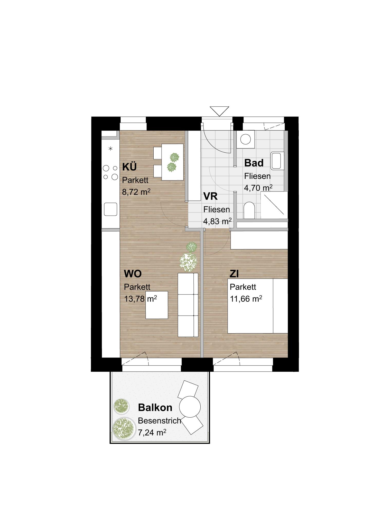 Neubauwohnung mit Balkon und F&ouml;rderung im 3. Stock