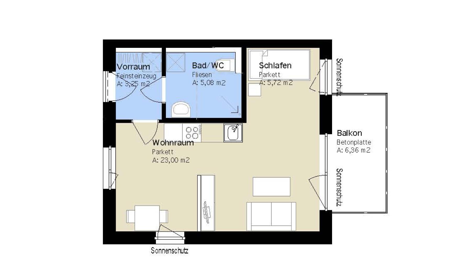 Exklusive 1-Zimmer-Wohnung mit Balkon in ruhiger Lage