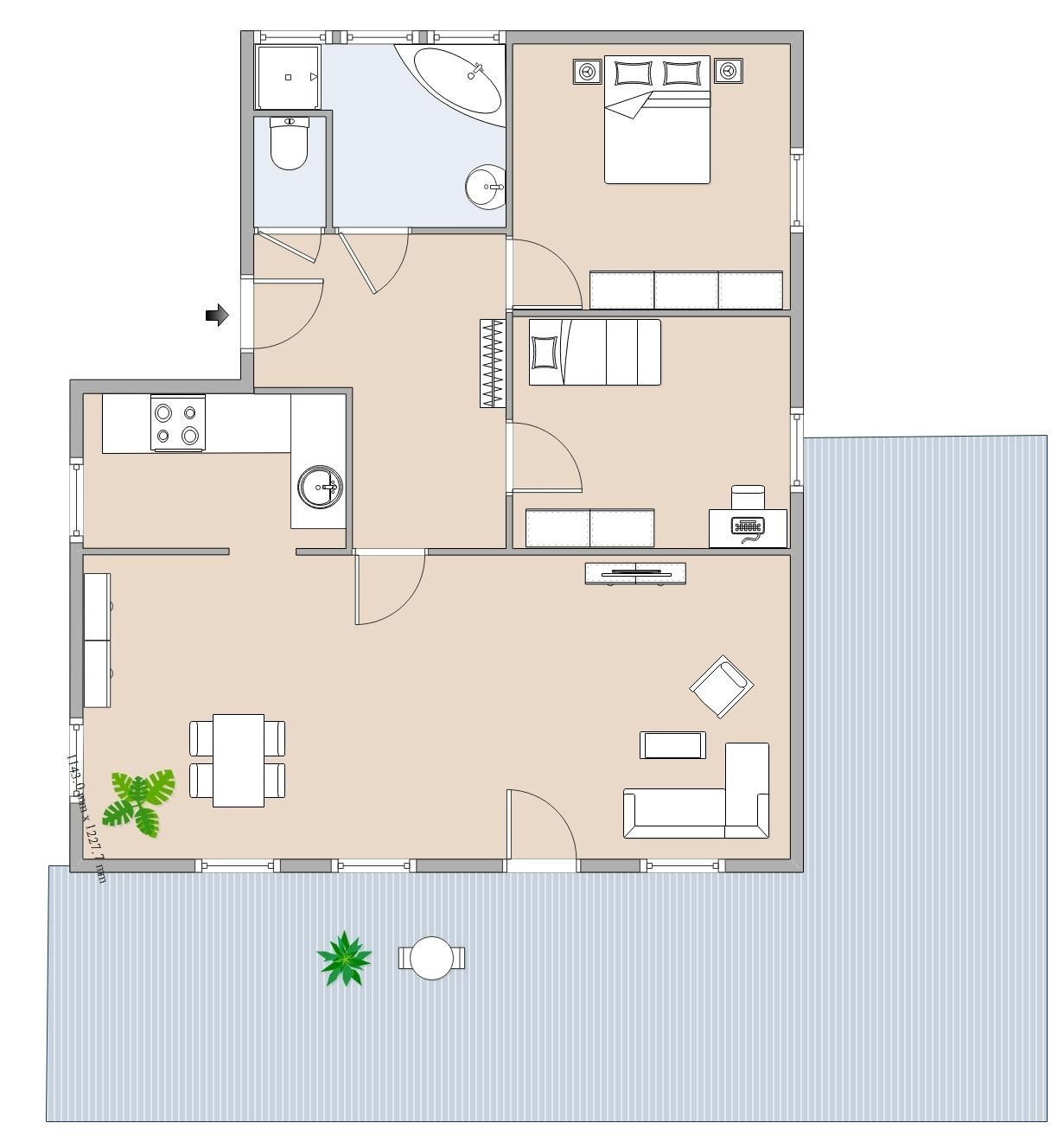 Wohnung mit großzügiger Terrasse und moderner Ausstattung Wohnung mit großzügiger Terrasse und moderner Ausstattung
