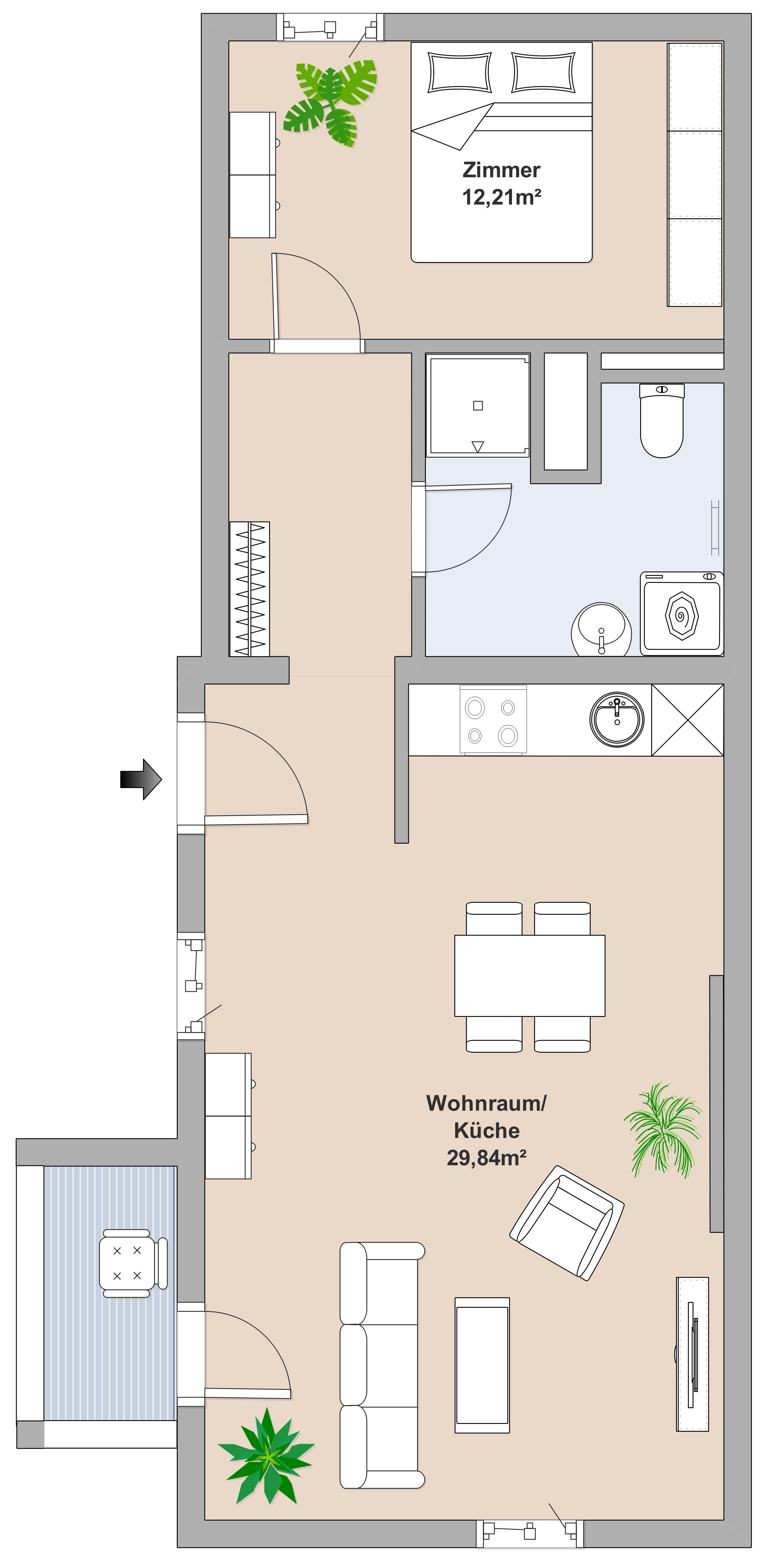 Charmante 2-Zimmer-Wohnung in saniertem Altbau mit Balkon und Garten