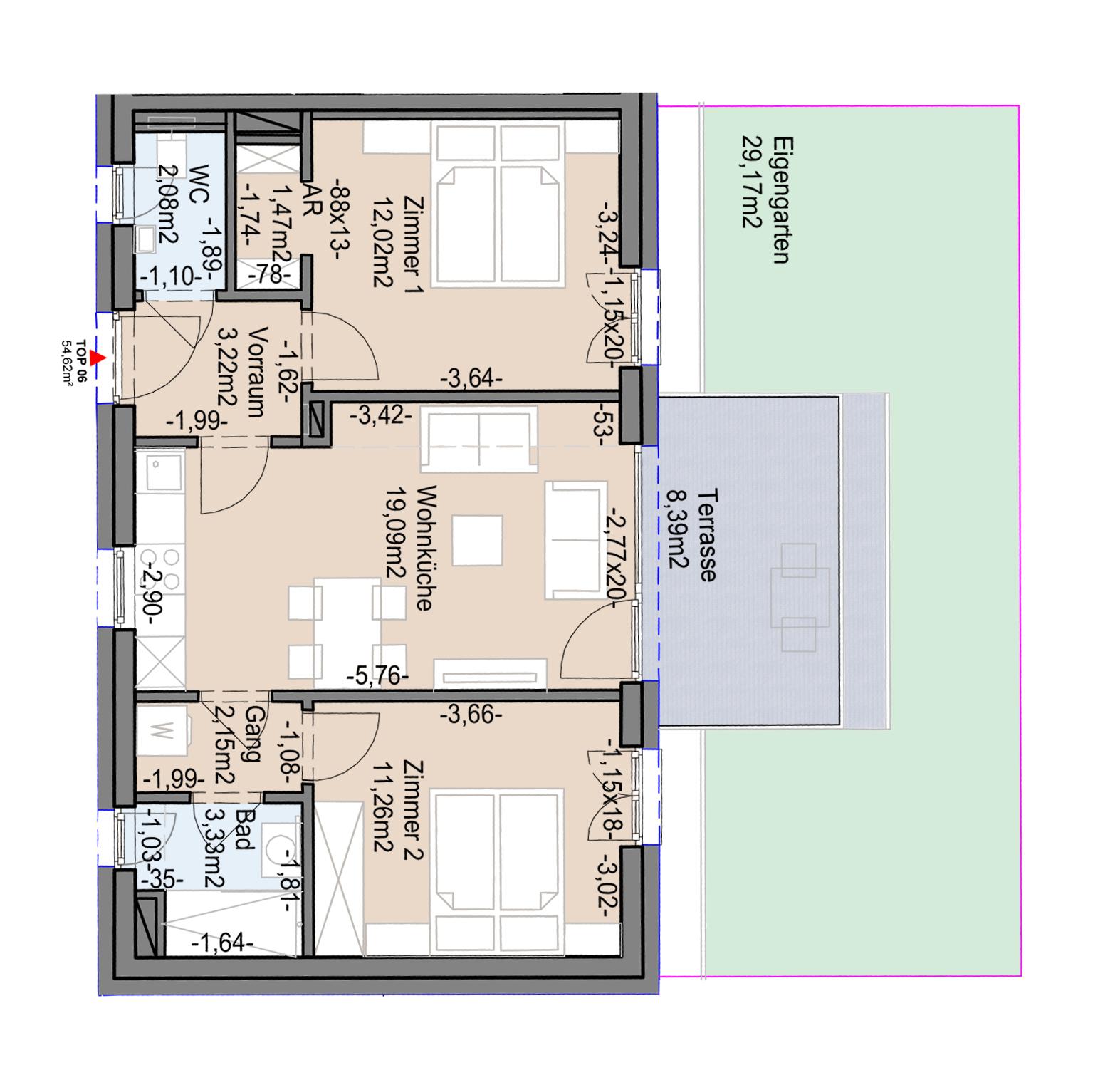 Gef&ouml;rderte Neubauwohnung mit Terrasse und Garten