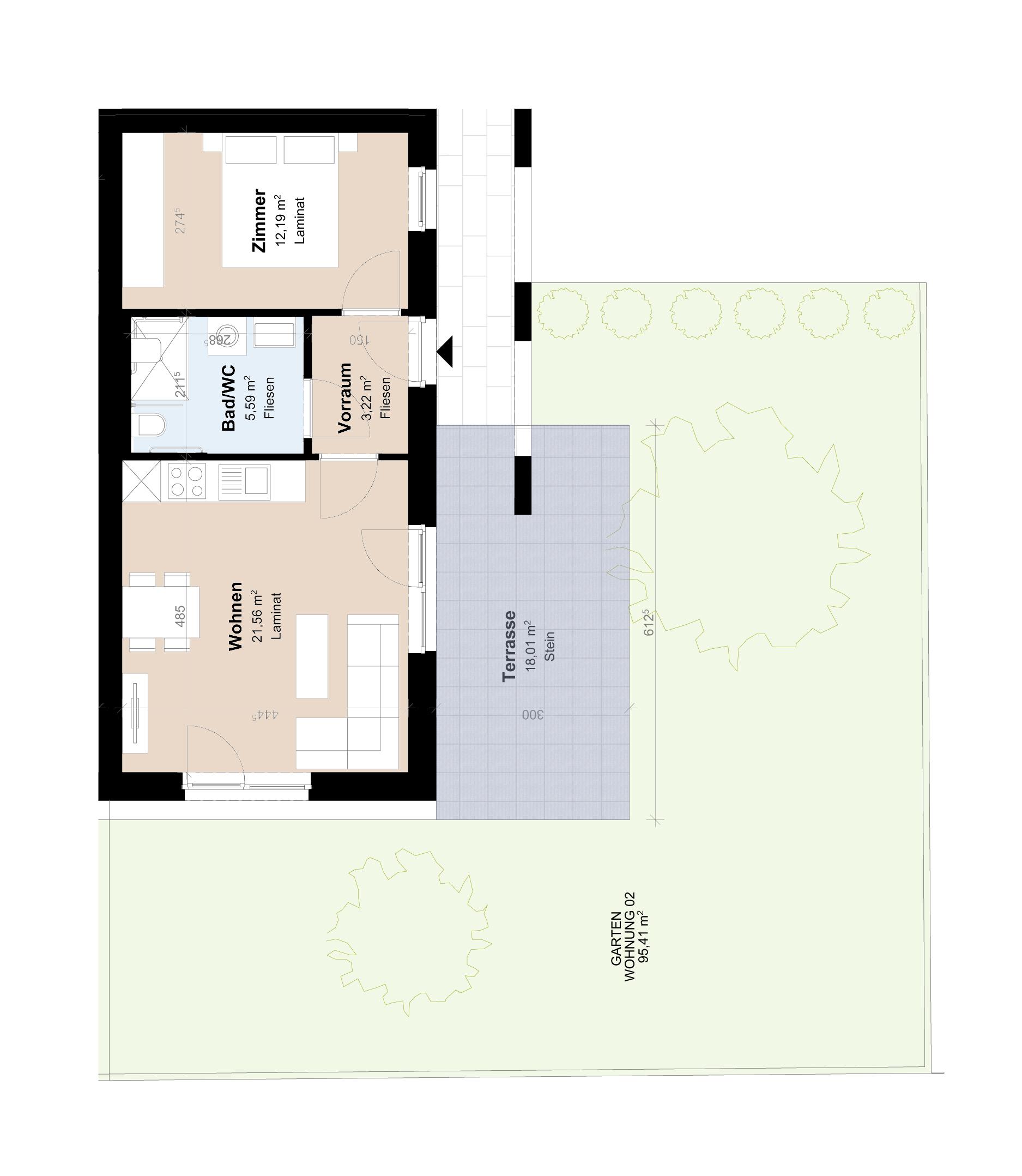 Gef&ouml;rderte Neubauwohnung mit Garten und Terrasse