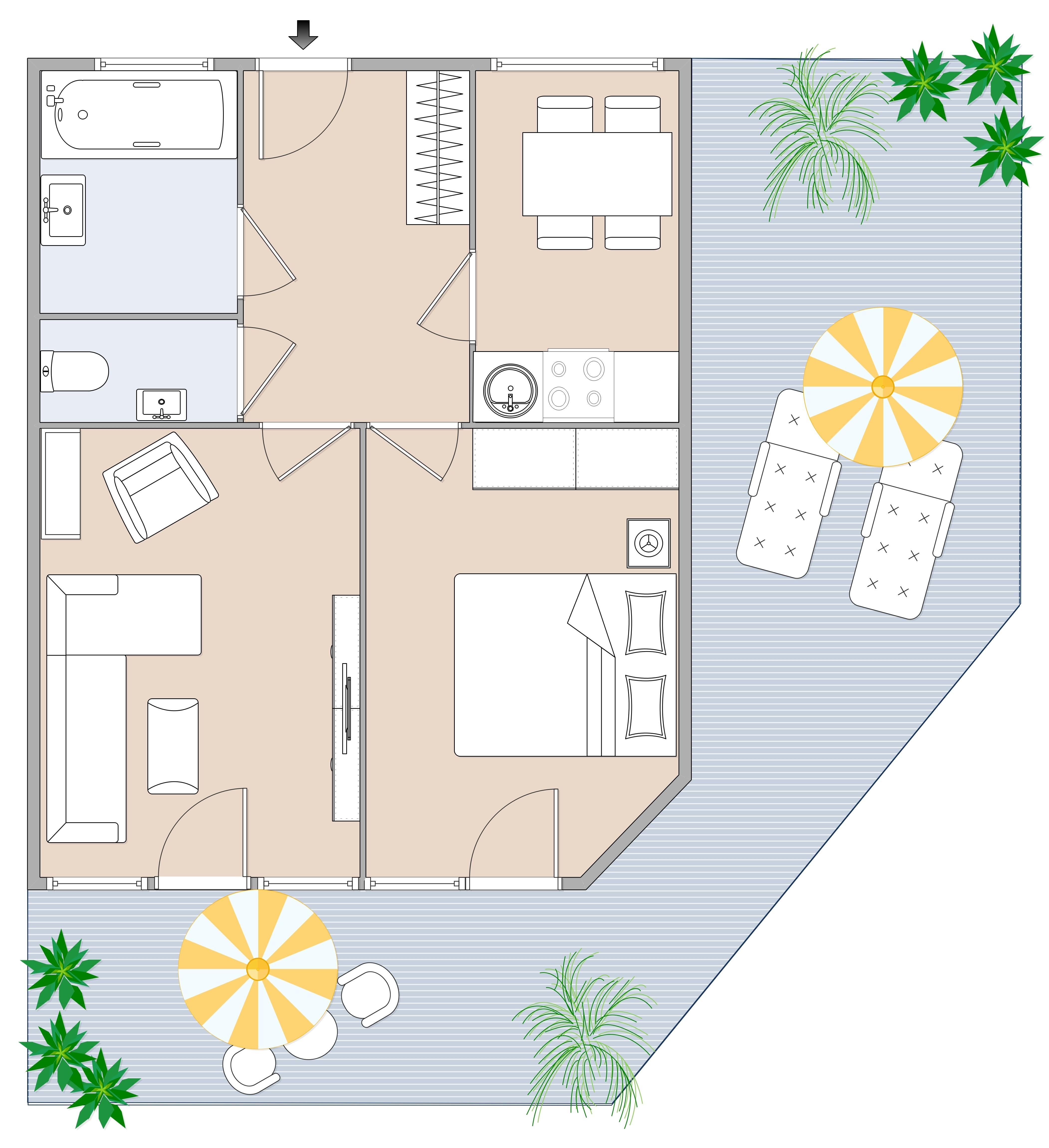Traumhafte 2,5-Zimmer Wohnung mit neuer Küche und großen Außenflächen Traumhafte 2,5-Zimmer Wohnung mit neuer Küche und großen Außenflächen